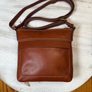 Fossil Brown Leather‎ Crossbody Bag Boho Style SHB2969